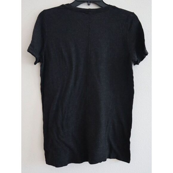 Monrow HT2337MHJ Women's Sz XS Black Heather Relaxed Fit Crew Neck Tee Shirt - Picture 2 of 4